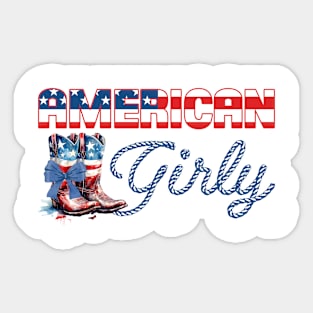 American Girly Coquette 4th Of July Gift For men Women Sticker